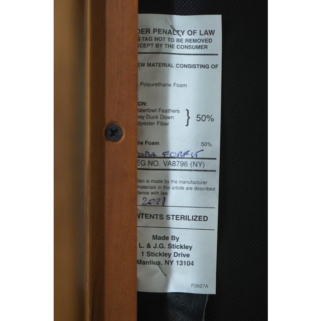 Stickley Eastwood Mission Oak Leather Chair With Ottoman For Sale - Image 17 of 18