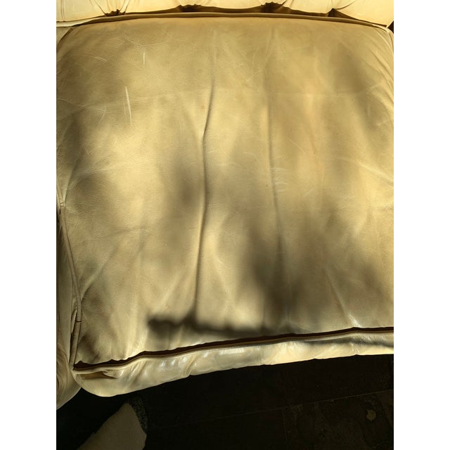Wood 1990s Curved Leather Chesterfield Sofa For Sale - Image 7 of 8