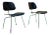 A Black Mid-Century Modern Eames Dcm Chairs For Sale