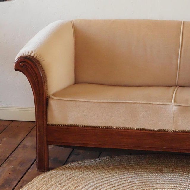 Art Deco Two-Seater Sofa with Curved Armrests, 1930 For Sale - Image 3 of 15