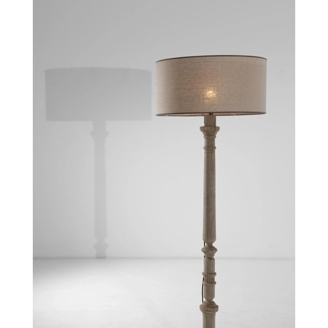 Antique French Bleached Oak Floor Lamp For Sale - Image 11 of 12