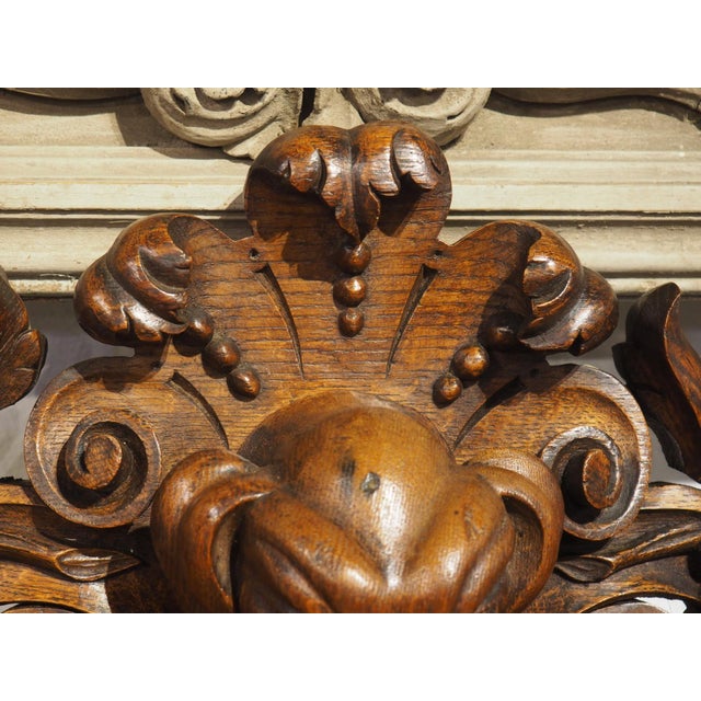 Circa 1900 Carved French Oak Overdoor Panel With Dog and Hunt Trophy For Sale - Image 13 of 15