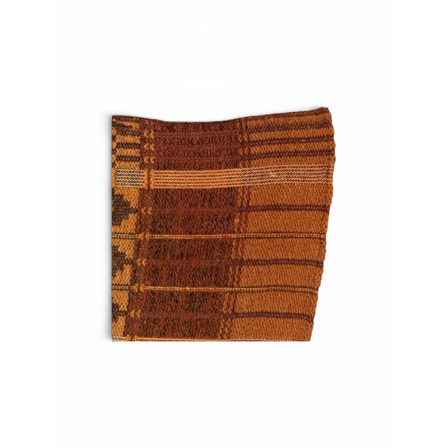 Vintage Earth Tone Geometric Woven Textile Throw Blanket For Sale In New York - Image 6 of 9