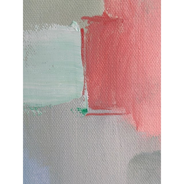 Peach Gentle Voices -Large Abstract Bright Oil on Canvas by Christine Frisbee For Sale - Image 8 of 12