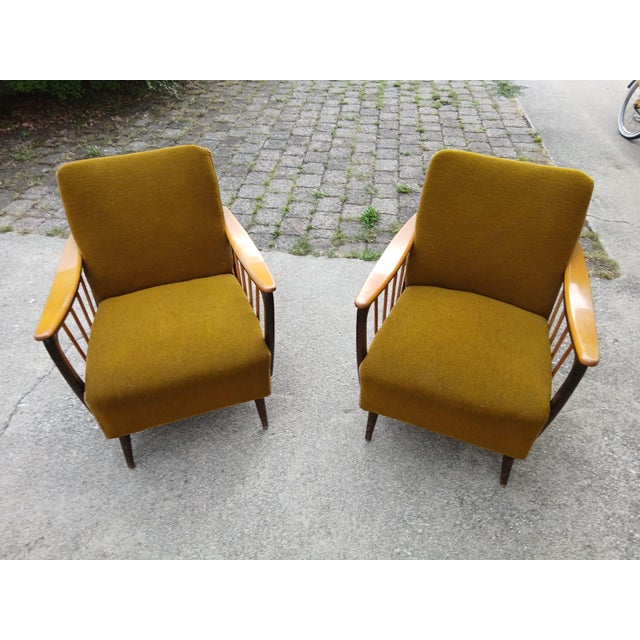Wood Vintage Lounge Chairs by Paolo Buffa, 1960s, Set of 2 For Sale - Image 7 of 8
