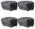 Antrachite Natural Oak Sheepskin the Tired Man Footstools by Lassen, Set of 4 For Sale