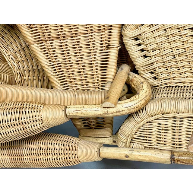 Full Size Wicker & Bamboo Harley Davidson Motorcycle attributed to Tom Dixon for Habitat, 1980s For Sale - Image 10 of 15