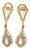 18k Yellow Gold 0.50 Ct Natural Diamond and Mother of Pearl Omega Back Earrings, Pair For Sale
