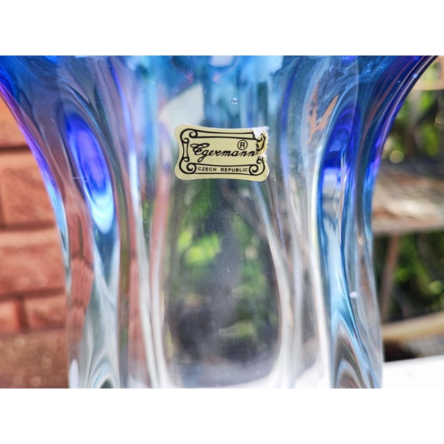 Egermann Vase, Bohemia, cobalt, vintage, dimensions: height 30 cm, diameter 18.3 cm.