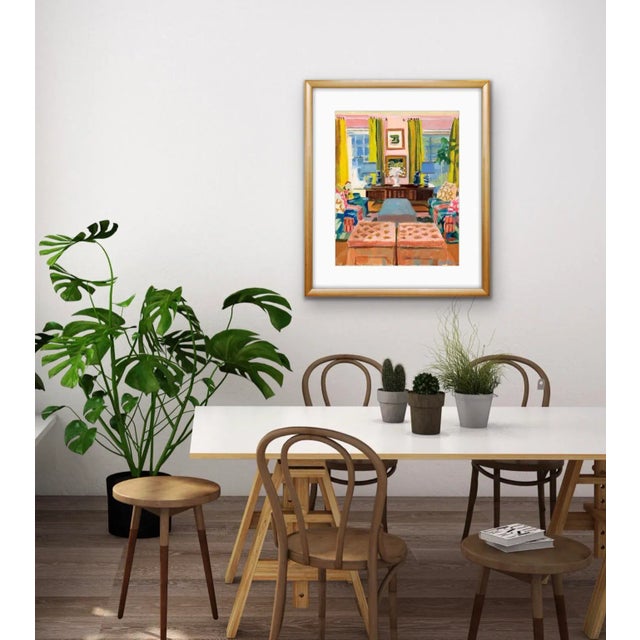 Impressionist "The Curtains" Contemporary Original Fine Art Print by Michelle Heimann For Sale - Image 3 of 3