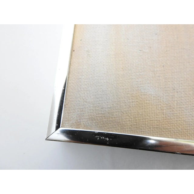 Yellow Oil Still Life Painting on Canvas Panel Bottles Vase Cube, Framed For Sale - Image 8 of 12