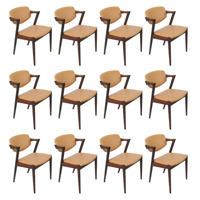 Dining Chairs in Rosewood by Kai Kristiansen for Schou Andersen, 1960s, Set of 12 For Sale