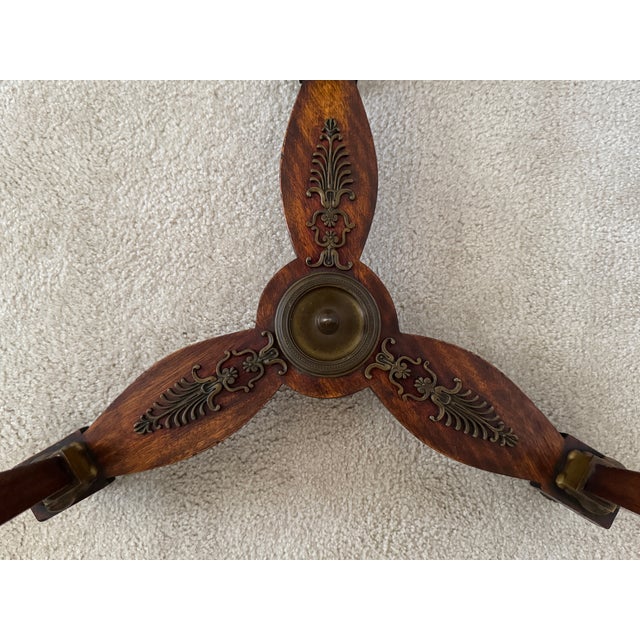 Antique 19th C French Empire Mahogany Gueridon Table W/Marble Top & Ormolu Bronze d'Or For Sale - Image 9 of 18