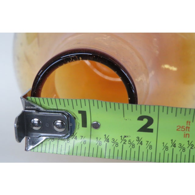 Hand Blown Amber Art Glass Vase Large Pear Shape Slender Neck Bulbous Body 5089b For Sale - Image 9 of 9