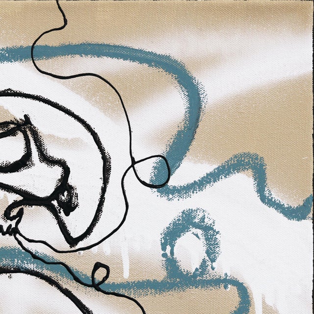 Hear See Speak - Contemporary Abstract Figurative Mixed Media Artwork on Canvas by Soren Grau For Sale - Image 4 of 9