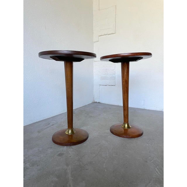 Art Deco Pedestal Tables in Oak, 1940s, Set of 2 For Sale - Image 16 of 18