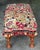 English Vintage English Jacobean Style Walnut Needlepoint Upholstered Bench With Scalamandré Tassel Fringe For Sale - Image 3 of 7