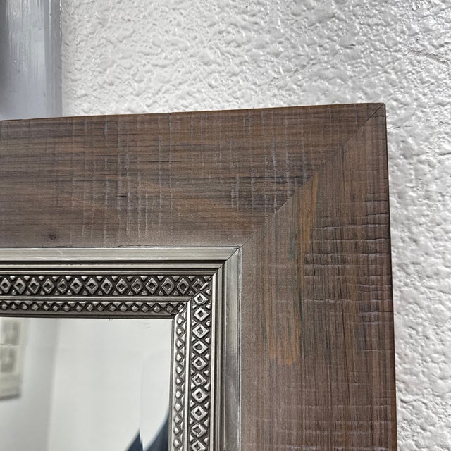 2020s Rustic Wooden Floor Mirror For Sale - Image 5 of 12