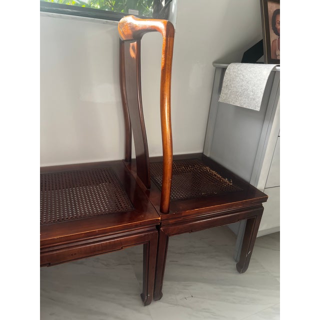 Set of 6 Henredon Regency Chinoiserie Mahogany & Cane Dining Chairs - Est. 1970s For Sale - Image 11 of 12