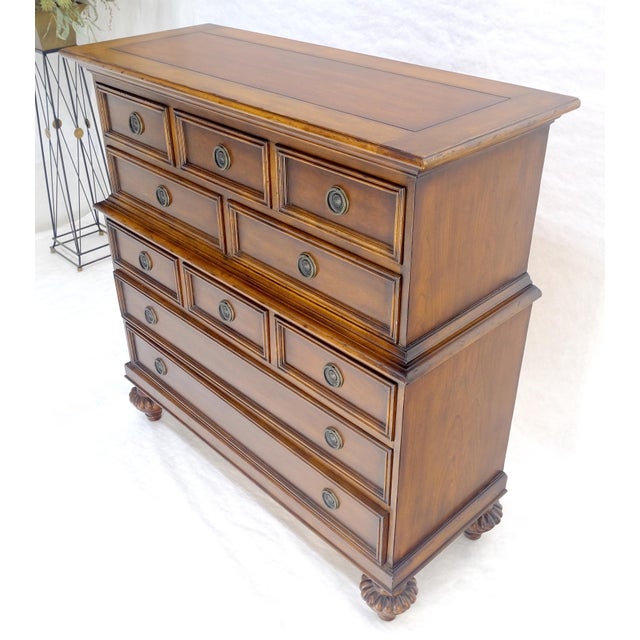 Baker Furniture Company Baker 10 Drawer High Boy Chest Dresser Paper Lined Drawers MINT! For Sale - Image 4 of 18