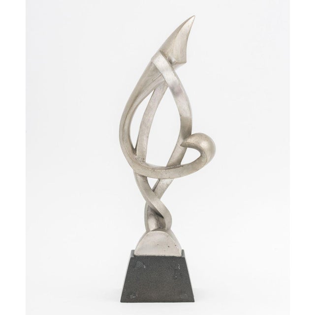 Silver Modernist Silvered Abstract Freeform Sculpture For Sale - Image 8 of 10