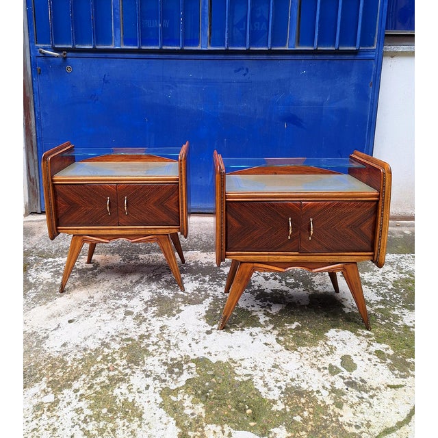 1950s Briar and Glass Bedside Tables, Italy, 1950s, Set of 2 For Sale - Image 5 of 17