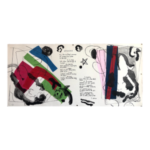 Matt PhillipsAriadne, Poem, Mixed Media Abstract Modernist Colorful Collage Lithograph Print, 1987