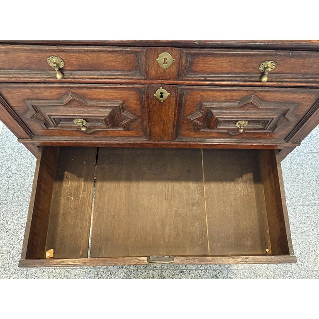 Antique William & Mary English Black Oak Chest of Drawers For Sale - Image 13 of 18