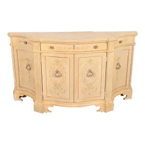 Century Furniture Italian Provincial Venetian Cream Painted Sideboard or Bar Cabinet