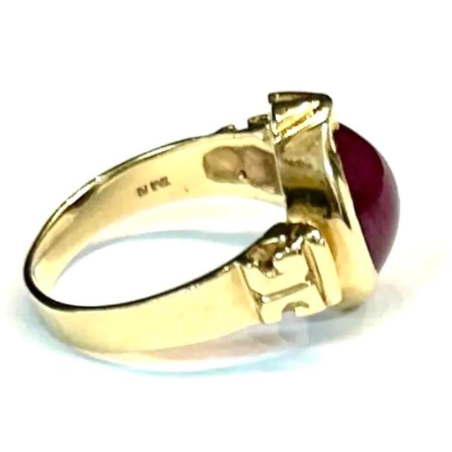 Mid 20th Century 14k Yellow Gold Ruby Ring For Sale - Image 5 of 7