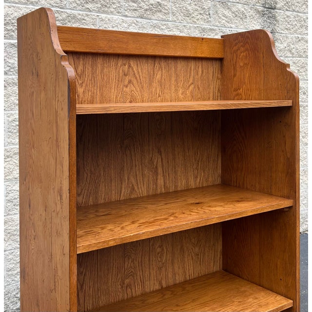 Broyhill Broyhill Attic Heirlooms Fatmhouse Oak Bookshelf For Sale - Image 4 of 10