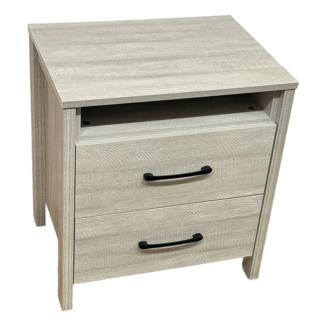 Galano Modern Nightstand, Dusty Gray Oak For Sale