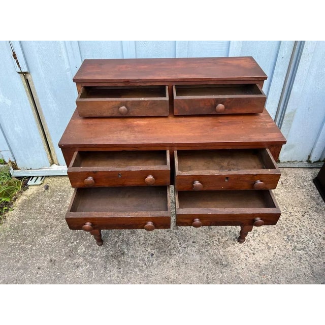 Brown Antique 19th Century Federal Style Walnut Small Secretary Writing Desk Table For Sale - Image 8 of 12
