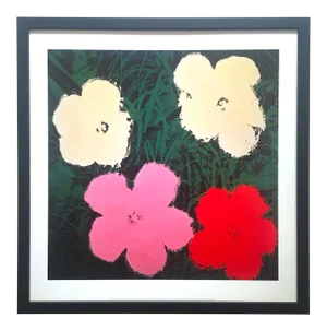 Andy Warhol Foundation Lithograph Print Framed Pop Art Poster " Flowers III " 1964