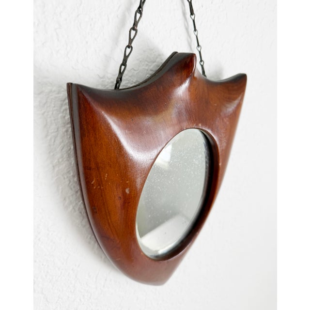 Mid 20th Century 1930s Italian Deco Style Shield Wall Mirror For Sale - Image 5 of 11