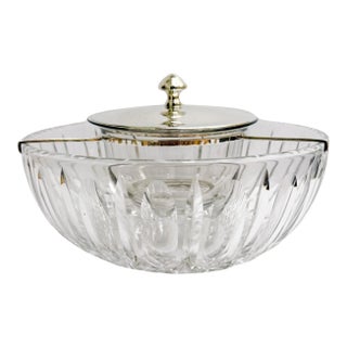 Early 20th Century Hawkes Sterling Silver & Crystal Caviar Server For Sale