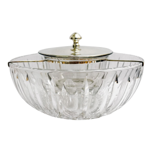 Early 20th Century Hawkes Sterling Silver & Crystal Caviar Server