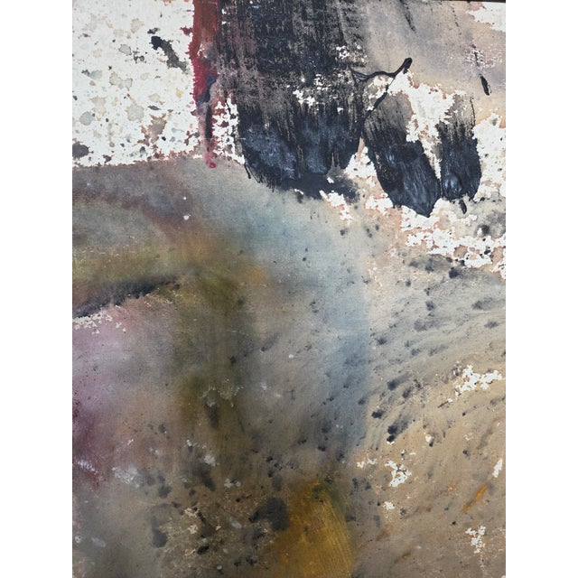 Very Large 6 Ft Framed Abstract Mixed Media Painting on Canvas, Signed 1978 For Sale - Image 10 of 18
