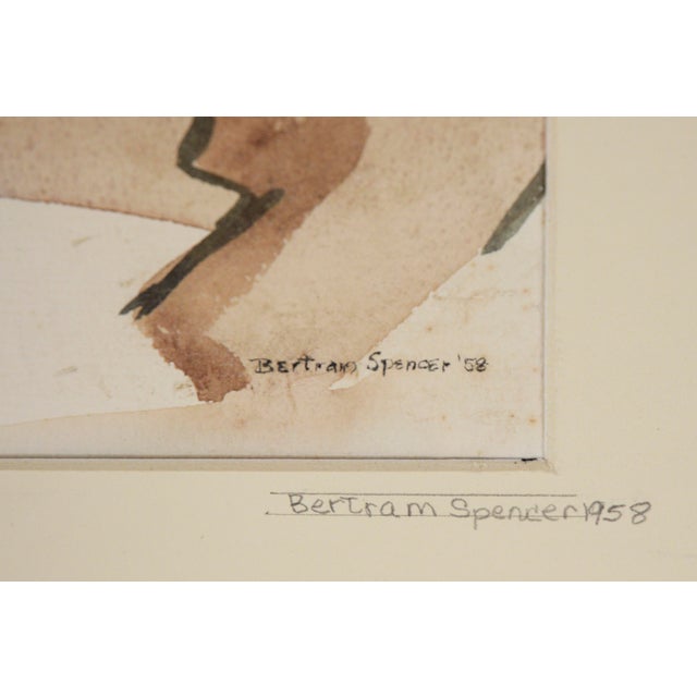 American "Lonely Rocks" - Original 1958 Watercolor on Paper by Bertram Spencer For Sale - Image 3 of 5