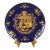 Vintage Asian Chinoiserie Cobalt Blue Gilded Figural Scene Decorative Plate For Sale