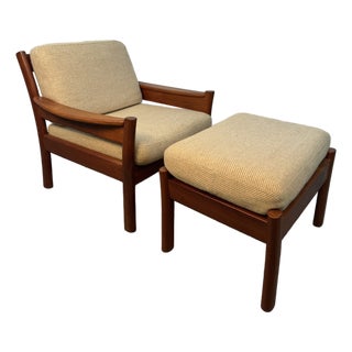Mid-Century Lounge Chair and Matching Ottoman by Dyrlund For Sale