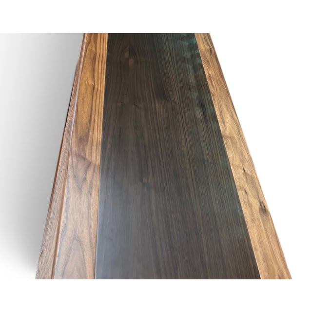 Brown Wave Stereo Console in Walnut With Inset Epoxy Top by Michael Maximo For Sale - Image 8 of 11