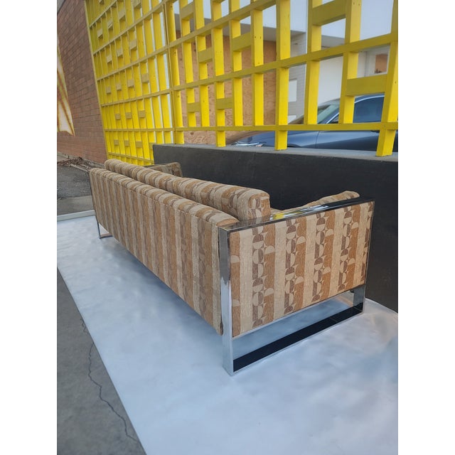 Milo Baughman Chrome Frame Sofa For Sale - Image 10 of 13
