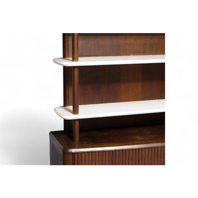Kurt Olsen Kurt Olsen Wall Unit / Tall Walnut Sideboard With Tambour Doors For Sale - Image 4 of 10