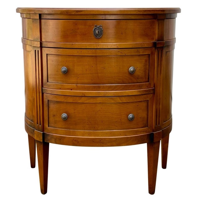 Louis XVI Style Cherrywood Commode with Three Half-Moon Drawers, 1940s For Sale - Image 10 of 10