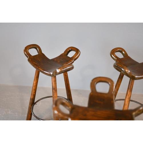 Mid-Century Modern Brutalist Marbella Bar Stools by Sergio Rodrigues, 1970s, Set of 3 For Sale - Image 6 of 11