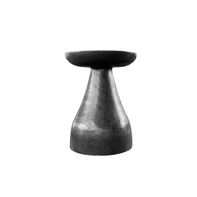 Not Yet Made - Made To Order Sculptural Suar Wood Side Table, Burnt Finish Modern Organic For Sale - Image 5 of 5
