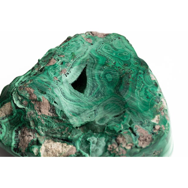 Malachite Natural Specimen Vide Poche Stone Paperweight For Sale - Image 10 of 12