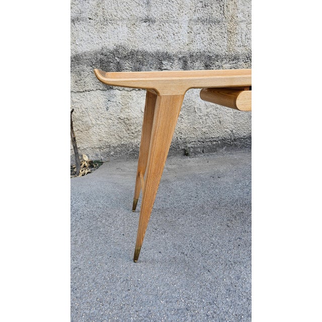 Writing Desk in Ash Wood by Gio Ponti , 1950s For Sale - Image 6 of 15
