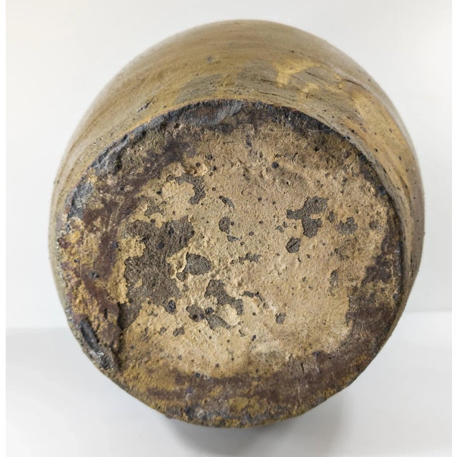 Early 20th Century South East Asian or Chinese Olive Green Glazed Martaban Jar For Sale - Image 12 of 13